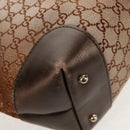 GUCCI GG Canvas Tote Bag Brown Gold Tone Auth ep11063-17