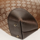GUCCI GG Canvas Tote Bag Brown Gold Tone Auth ep11063-18