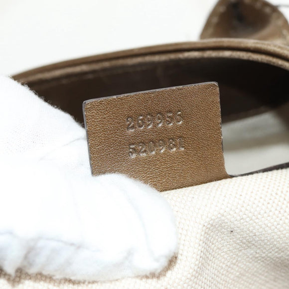 GUCCI GG Canvas Tote Bag Brown Gold Tone Auth ep11063