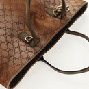 GUCCI GG Canvas Tote Bag Brown Gold Tone Auth ep11063-6