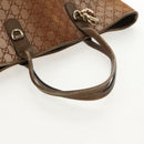 GUCCI GG Canvas Tote Bag Brown Gold Tone Auth ep11063-7