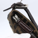FENDI Zucca Canvas Mamma Baguette Shoulder Bag Black Brown Silver Auth ep11066-10