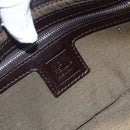 FENDI Zucca Canvas Mamma Baguette Shoulder Bag Black Brown Silver Auth ep11066-18