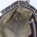 FENDI Zucca Canvas Mamma Baguette Shoulder Bag Black Brown Silver Auth ep11066-20