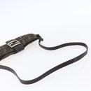 FENDI Zucca Canvas Mamma Baguette Shoulder Bag Black Brown Silver Auth ep11066-7