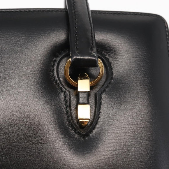 GUCCI Hand Bag Leather Black Auth ep11069
