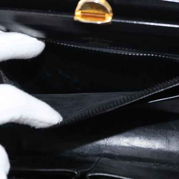 GUCCI Hand Bag Leather Black Auth ep11069