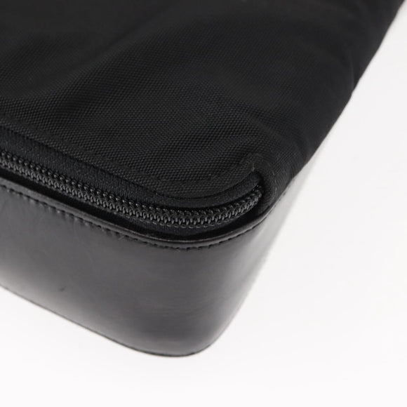 GUCCI Shoulder Bag Nylon Leather Black Auth ep11070