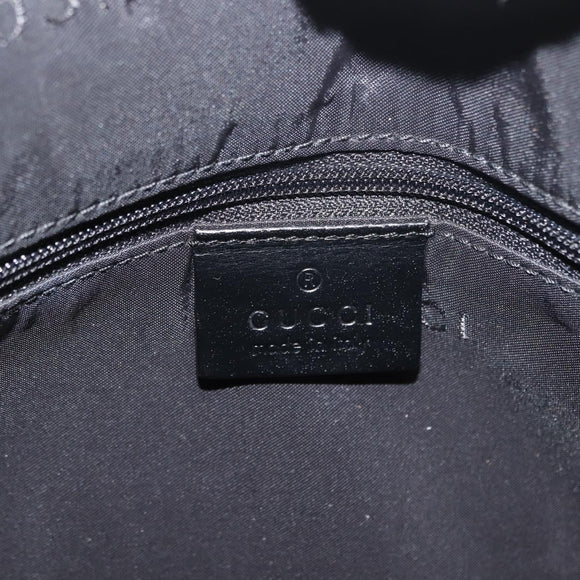 GUCCI Shoulder Bag Nylon Leather Black Auth ep11070