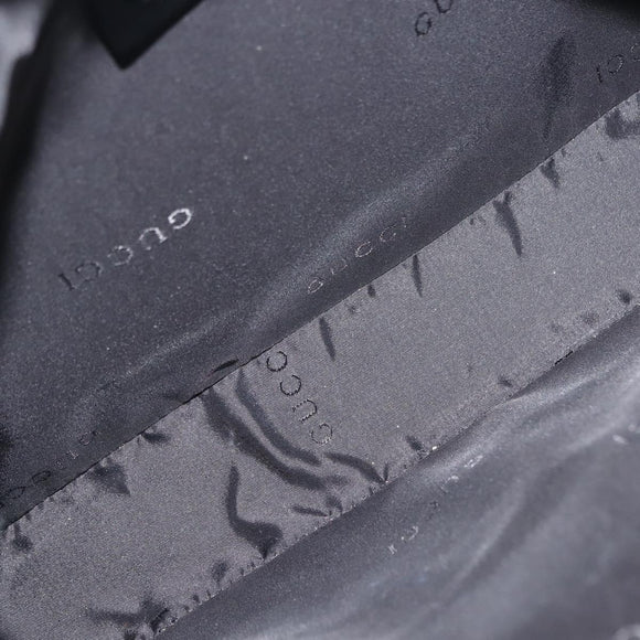 GUCCI Shoulder Bag Nylon Leather Black Auth ep11070