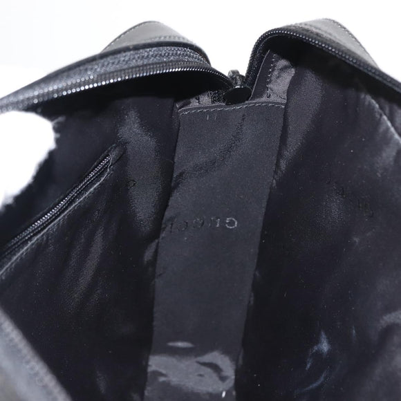 GUCCI Shoulder Bag Nylon Leather Black Auth ep11070