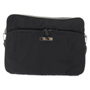 GUCCI Shoulder Bag Nylon Leather Black Auth ep11070-2