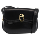 GUCCI Shoulder Bag Leather Black Auth ep11071-1