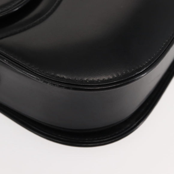 GUCCI Shoulder Bag Leather Black Auth ep11071