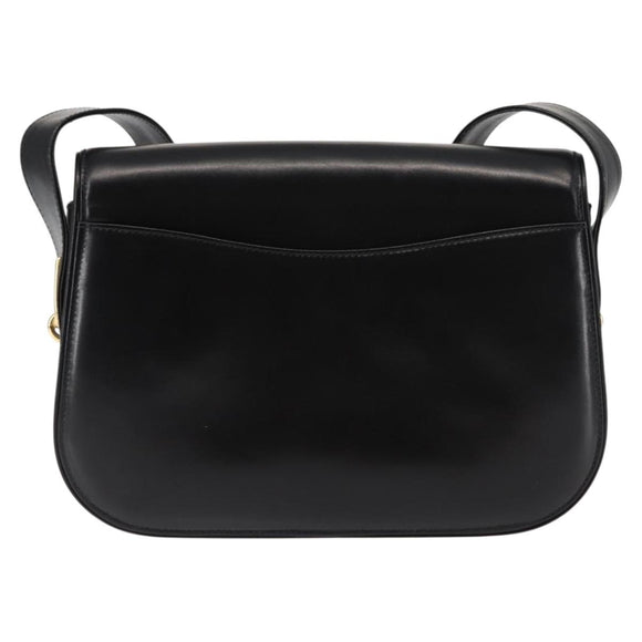 GUCCI Shoulder Bag Leather Black Auth ep11071