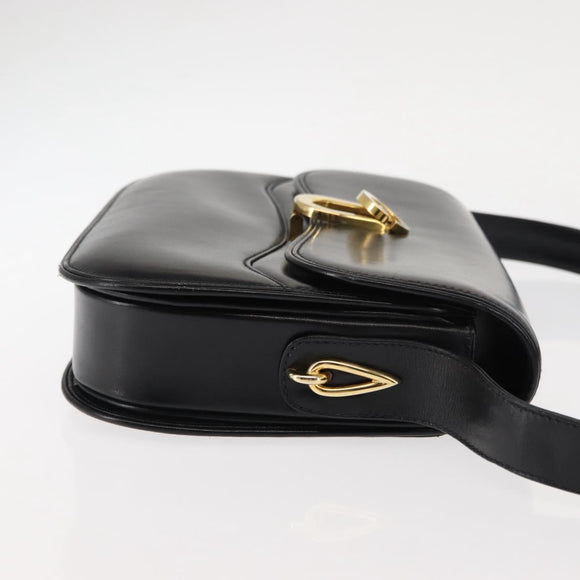GUCCI Shoulder Bag Leather Black Auth ep11071