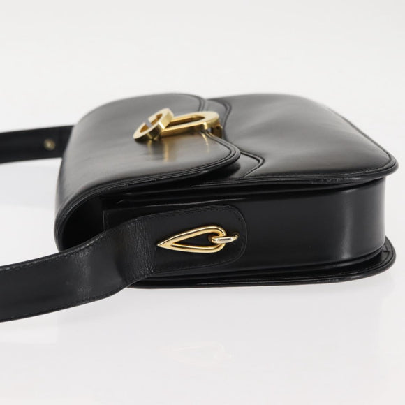 GUCCI Shoulder Bag Leather Black Auth ep11071