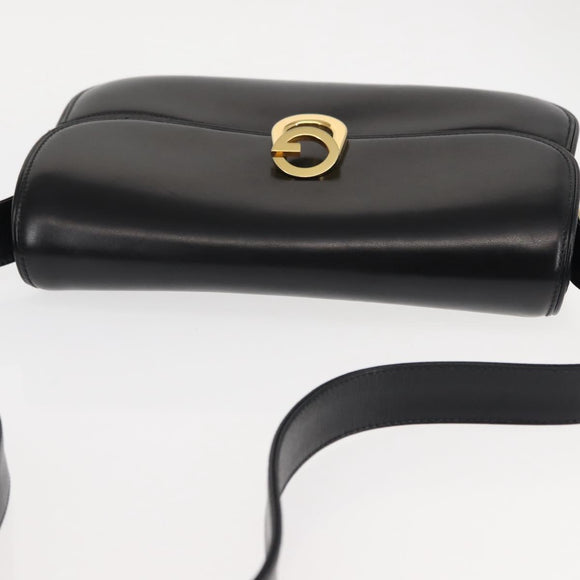 GUCCI Shoulder Bag Leather Black Auth ep11071