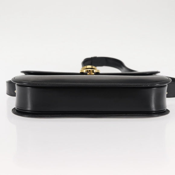 GUCCI Shoulder Bag Leather Black Auth ep11071