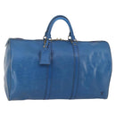 LOUIS VUITTON Epi Keepall 50 Boston Bag Blue M42965 LV Auth ep11073-1