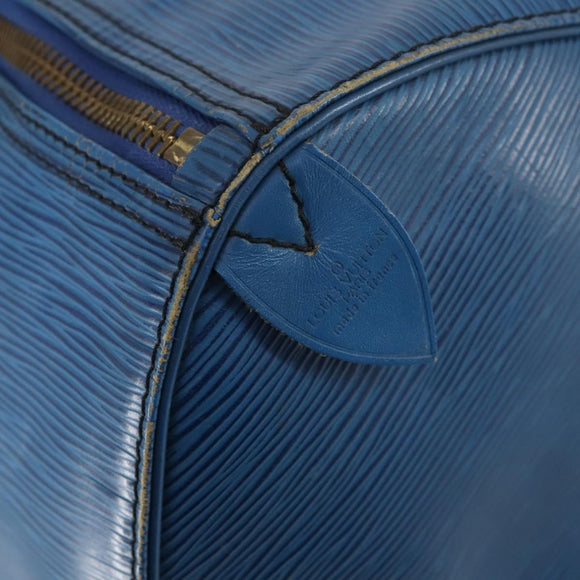 LOUIS VUITTON Epi Keepall 50 Boston Bag Blue M42965 LV Auth ep11073