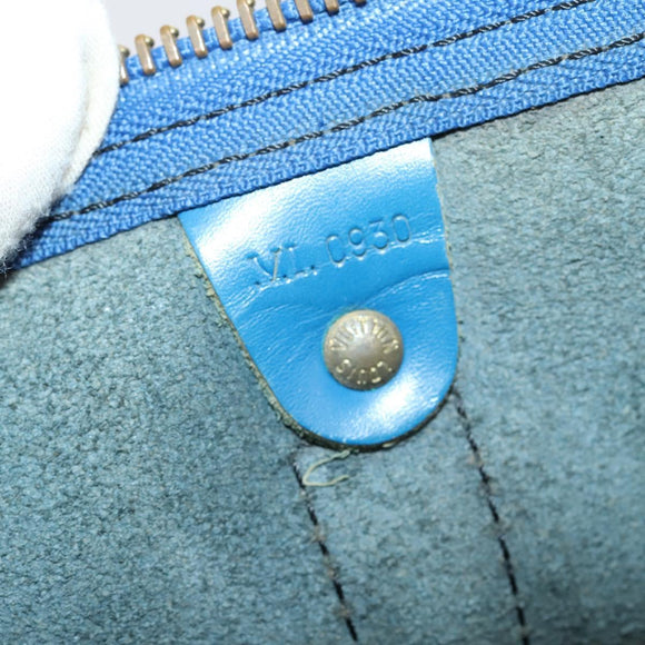 LOUIS VUITTON Epi Keepall 50 Boston Bag Blue M42965 LV Auth ep11073