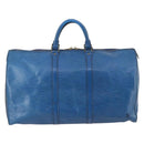 LOUIS VUITTON Epi Keepall 50 Boston Bag Blue M42965 LV Auth ep11073-2
