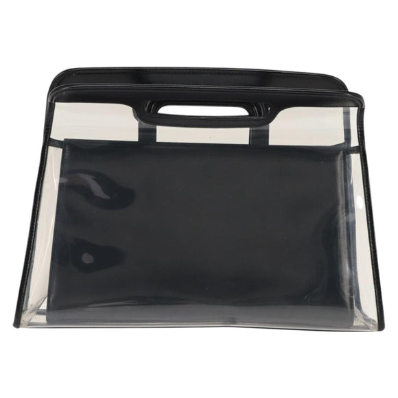 GUCCI Hand Bag Vinyl Black Clear Auth ep11074