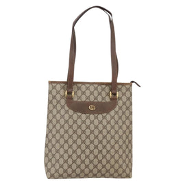 GUCCI GG Supreme Tote Bag PVC Beige Gold 002 39 6130 Auth ep11076