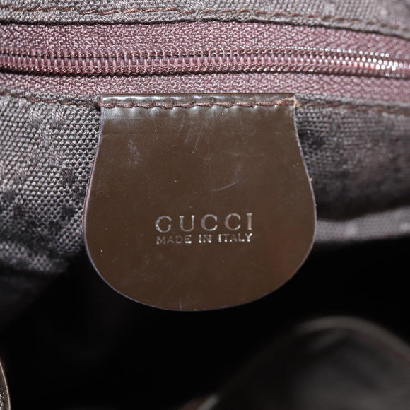 GUCCI Bamboo Hand Bag Nylon 2way Brown Auth ep11084