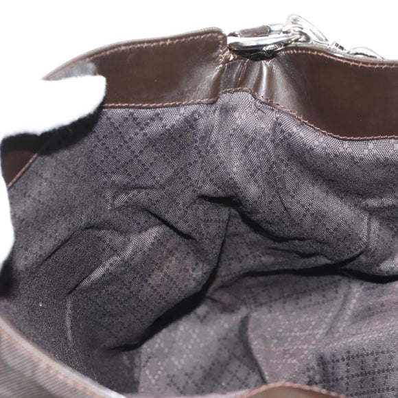 GUCCI Bamboo Hand Bag Nylon 2way Brown Auth ep11084