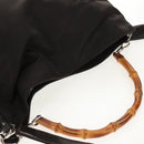 GUCCI Bamboo Hand Bag Nylon 2way Brown Auth ep11084-6