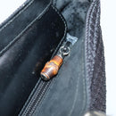 GUCCI Bamboo Hand Bag Nylon 2way Black Auth ep11085-10