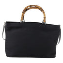GUCCI Bamboo Hand Bag Nylon 2way Black Auth ep11085-2