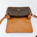 CELINE Macadam Canvas Shoulder Bag PVC Leather Brown Gold Auth ep11087-10