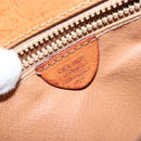 CELINE Macadam Canvas Shoulder Bag PVC Leather Brown Gold Auth ep11087-12