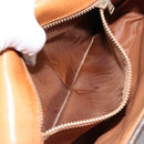 CELINE Macadam Canvas Shoulder Bag PVC Leather Brown Gold Auth ep11087-20