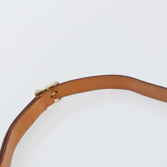 CELINE Macadam Canvas Shoulder Bag PVC Leather Brown Gold Auth ep11087