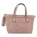 GUCCI Soho Tote Bag Leather Pink Auth ep11088-1