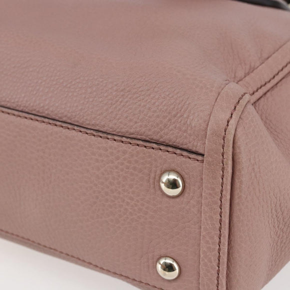 GUCCI Soho Tote Bag Leather Pink Auth ep11088