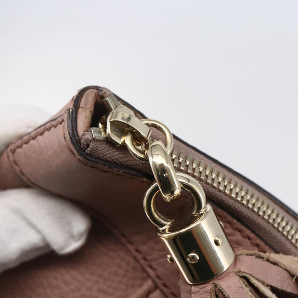 GUCCI Soho Tote Bag Leather Pink Auth ep11088