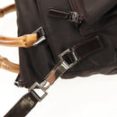 GUCCI Bamboo Hand Bag Nylon 2way Brown Auth ep11094-10