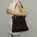 GUCCI Bamboo Hand Bag Nylon 2way Brown Auth ep11094-25