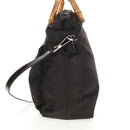 GUCCI Bamboo Hand Bag Nylon 2way Brown Auth ep11094-3