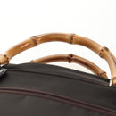 GUCCI Bamboo Hand Bag Nylon 2way Brown Auth ep11094-14