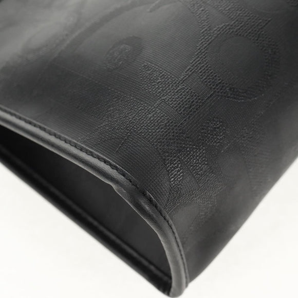 Christian Dior Trotter Canvas Clutch Bag PVC Black Gold Auth ep11095V