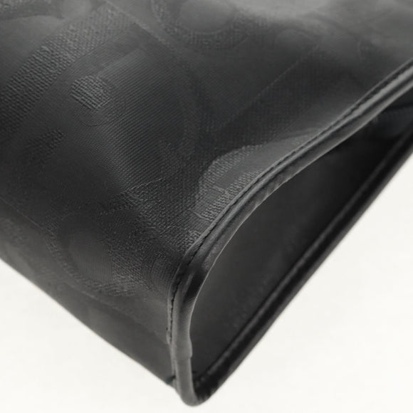 Christian Dior Trotter Canvas Clutch Bag PVC Black Gold Auth ep11095V