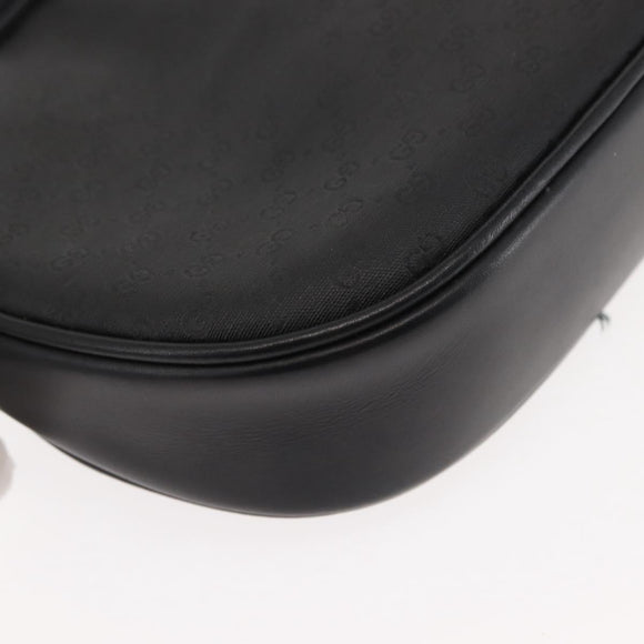 GUCCI Micro GG Canvas Shoulder Bag PVC Leather Black Auth ep11104