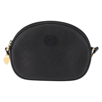 GUCCI Micro GG Canvas Shoulder Bag PVC Leather Black Auth ep11104 - 0