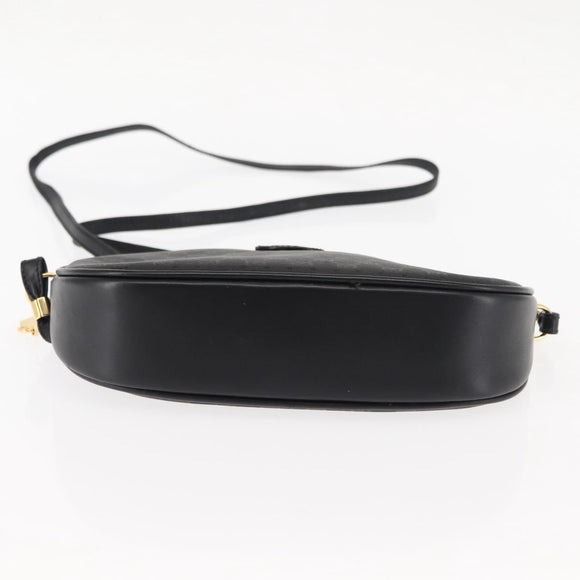 GUCCI Micro GG Canvas Shoulder Bag PVC Leather Black Auth ep11104